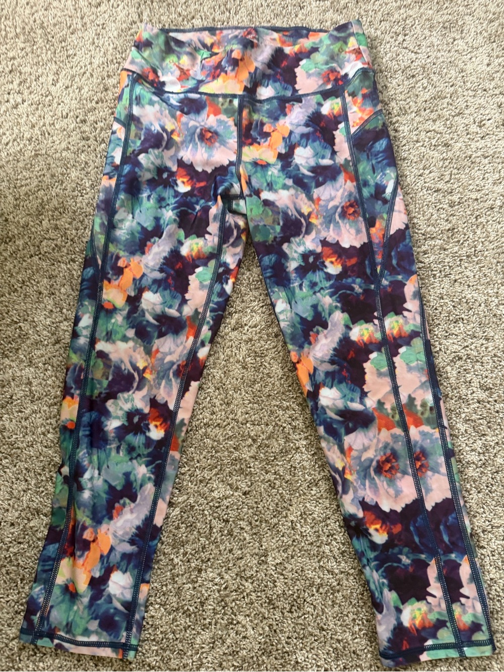 American Eagle Outfitters Floral Print Leggings - Navy, Pink & Green